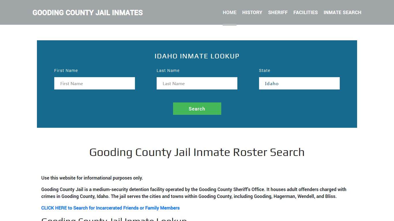 Gooding County Jail Inmate Roster Lookup, Gooding, ID