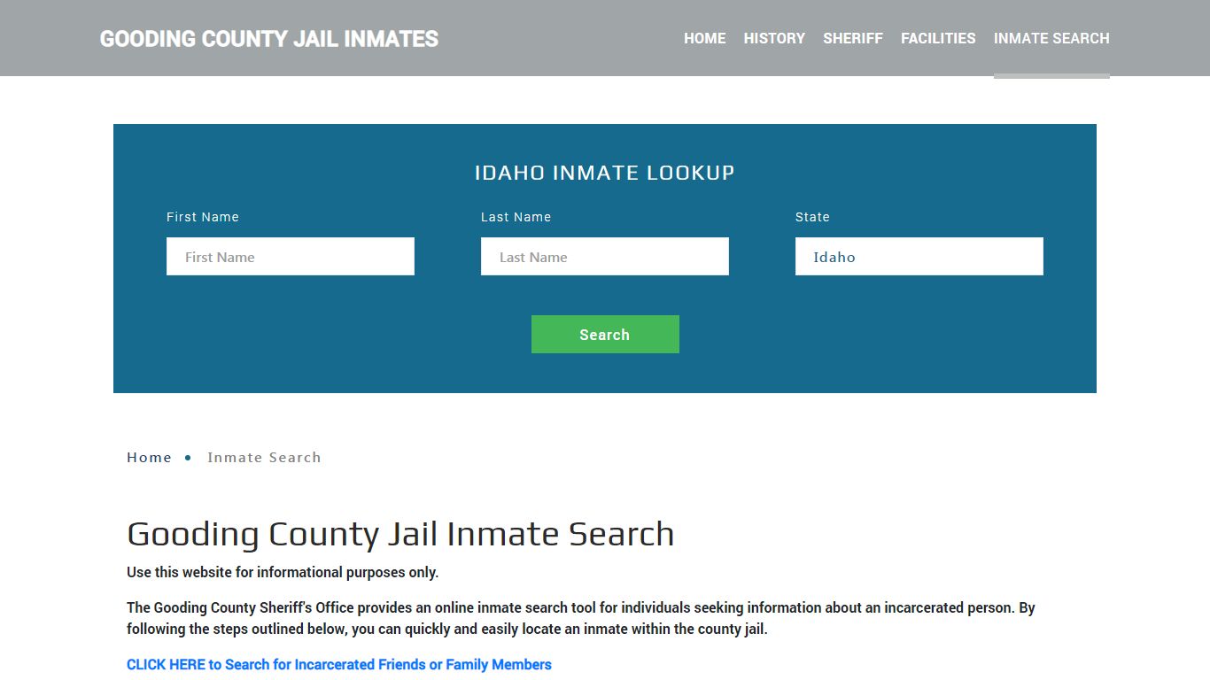 Gooding County, ID Detainee Lookup